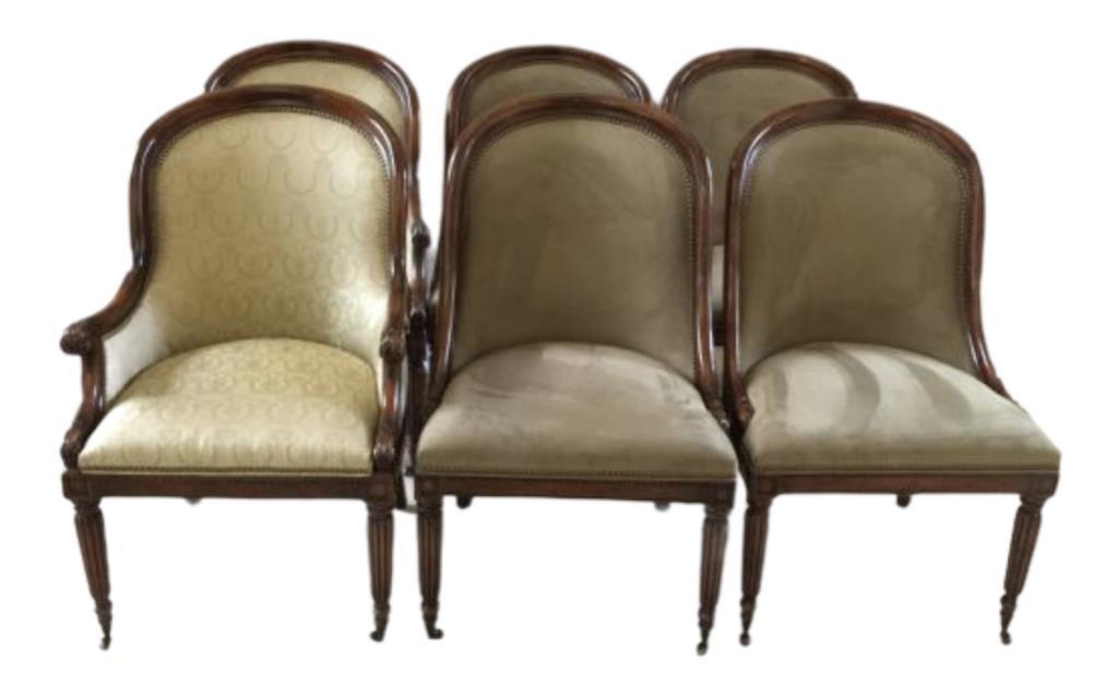 (6) Dining Chairs:  (2) Club Arm Chairs & (4)