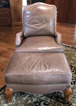 Leather Chair & Ottoman--Chair is 34" Wide,