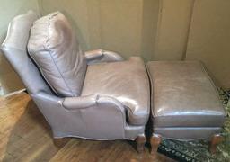 Leather Chair & Ottoman--Chair is 34" Wide,