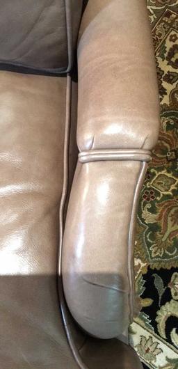 Leather Chair & Ottoman--Chair is 34" Wide,