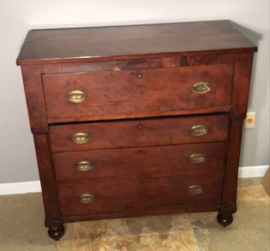 Antique American Empire Projection Front 4-Drawer