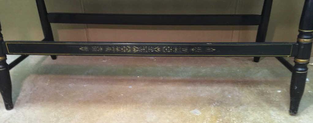 Antique Hitchcock Deacon’s Bench with Stenciling, 42" Wide
