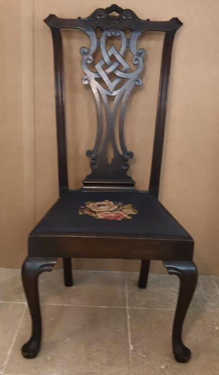 Antique Mahogany Side Chair with Cabriole