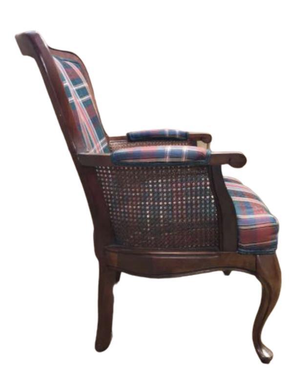 Wooden & Upholstered Chair with Cabriole