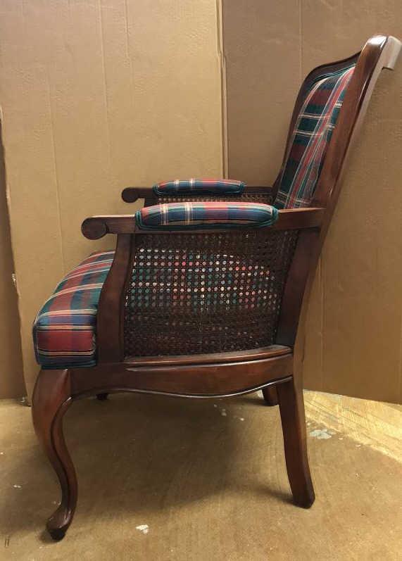 Wooden & Upholstered Chair with Cabriole