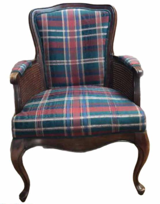 Wooden & Upholstered Chair with Cabriole