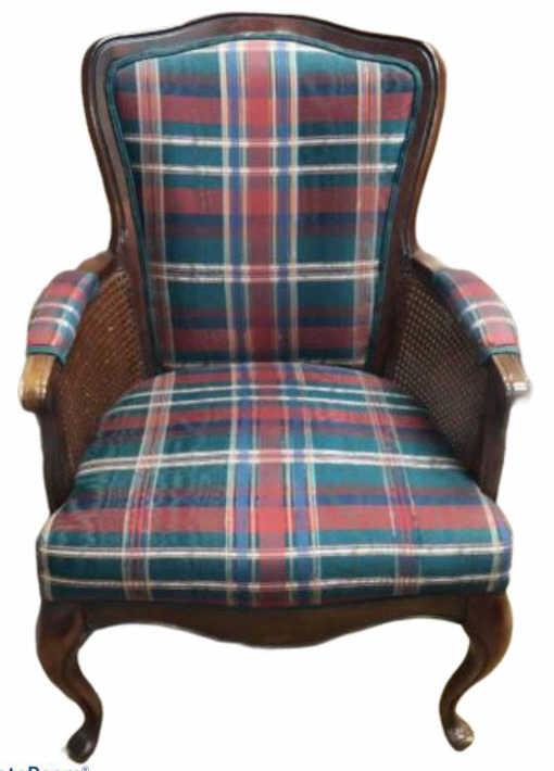 Wooden & Upholstered Chair with Cabriole