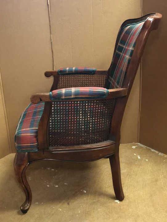 Wooden & Upholstered Chair with Cabriole