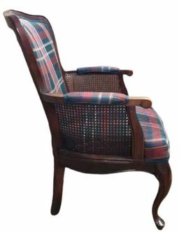 Wooden & Upholstered Chair with Cabriole