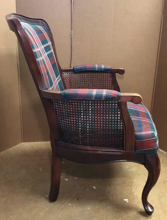 Wooden & Upholstered Chair with Cabriole