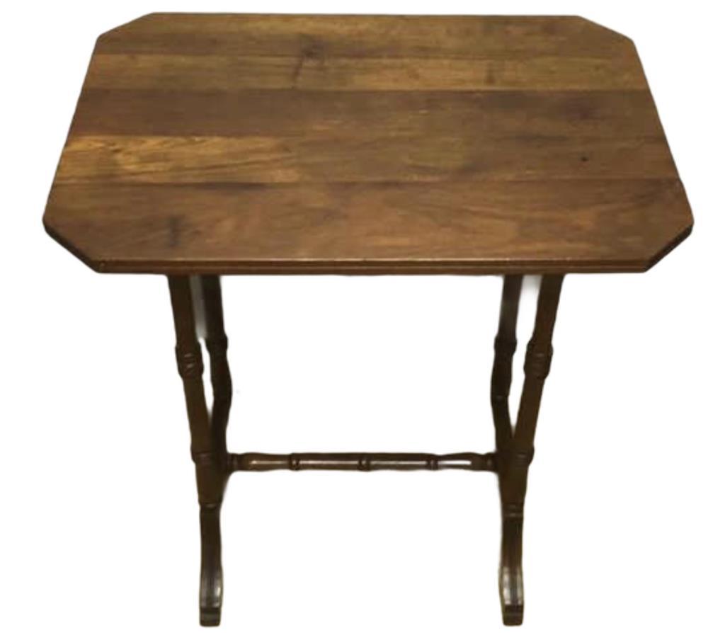 Vintage Rectangular Table with Turned Legs United