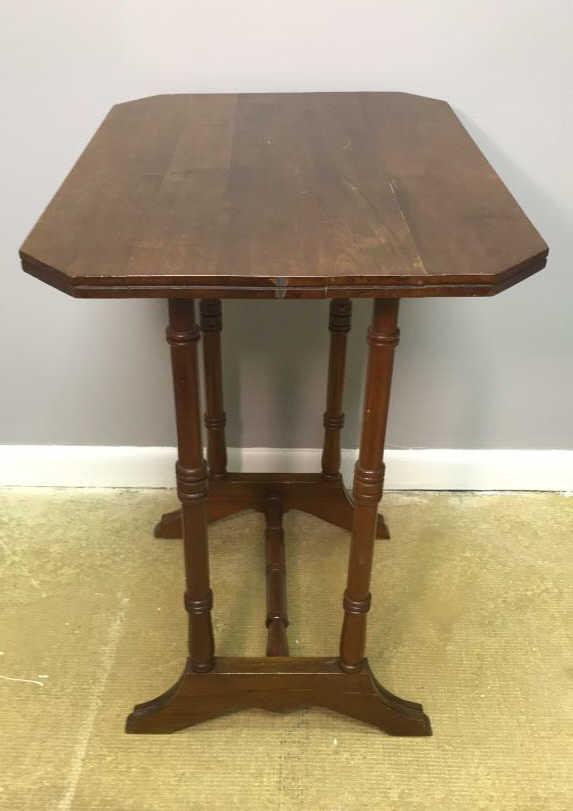 Vintage Rectangular Table with Turned Legs United