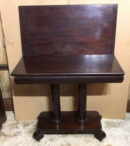 Empire Mahogany Game Table on Wooden Casters,