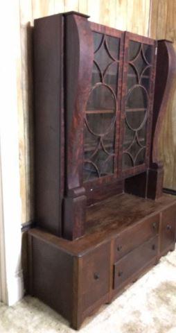 Antique Buffet/China Cabinet (Married Piece)--