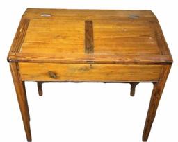 Heart Pine Hand Made Slant Top Plantation Desk—