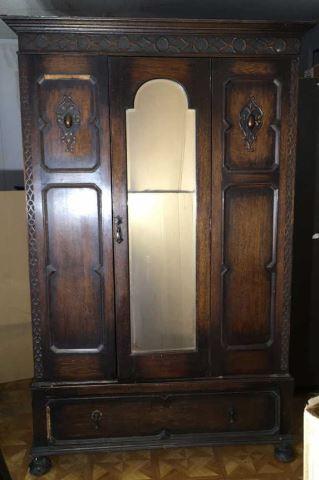 Vintage Wardrobe with Carved and Applied