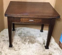 Antique Oak One-Drawer Desk--36" x 32", 30 1/2"