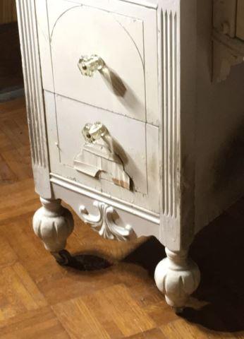 Painted Depression Era Vanity with Triple