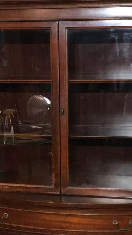 Vintage Mahogany Curved Front China Cabinet with