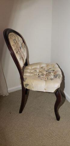 Vintage Victorian Style Chair with Tufted Back and Seat