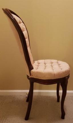 Vintage Side Chair with Tufted Seat and Back