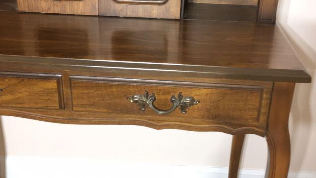 Writing Desk with Cabriole Legs, Brass Hardware,