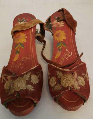 Straw Purse, Wooden shoes from the Philippines,