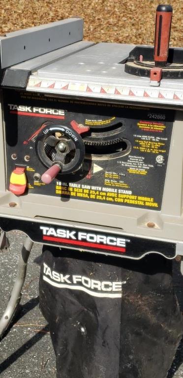 Task Force 10" Table Saw w/Mobile Stand