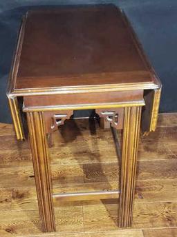 Chippendale-Style Drop Leaf End Table--