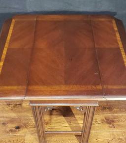 Chippendale-Style Drop Leaf End Table--