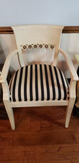 Arm Chair w/Upholstered Seat & Matching Throw
