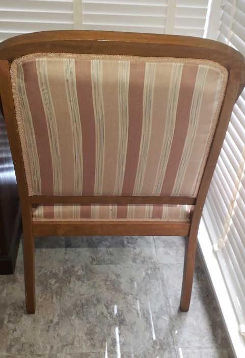 Vintage Empire-Style Upholstered Arm Chair--