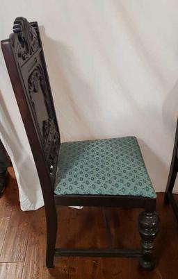 (6) Antique Edwardian Dining Chairs: (1) Arm Chair