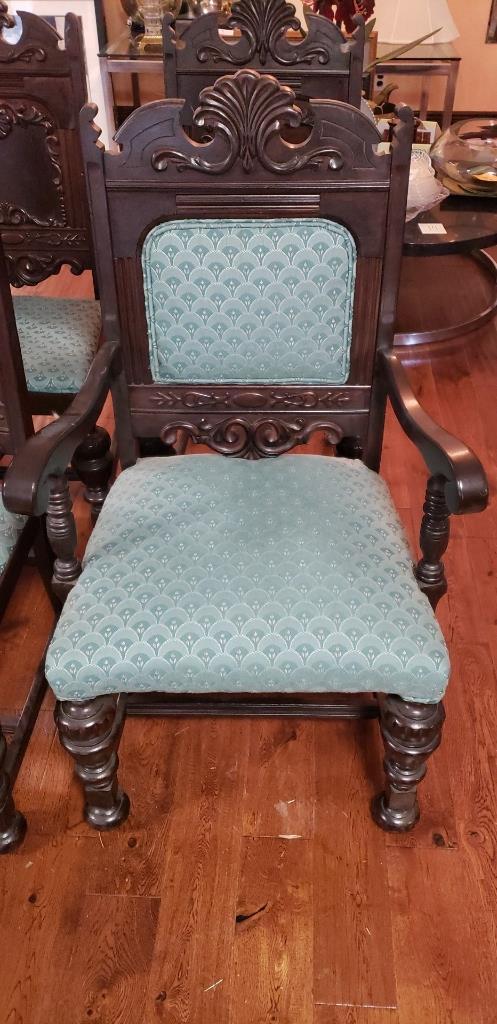 (6) Antique Edwardian Dining Chairs: (1) Arm Chair