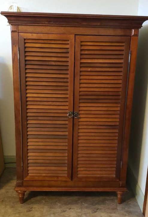 Louvered Door Media Cabinet/Armoire