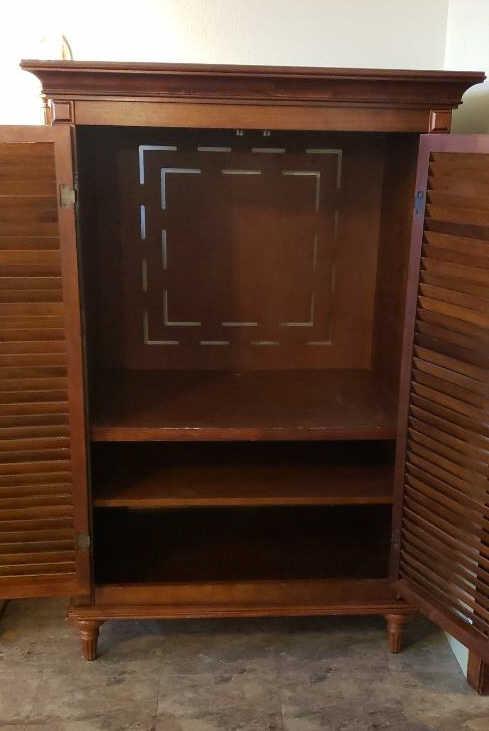 Louvered Door Media Cabinet/Armoire