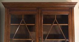 Antique Oak Glass Front Bookcase