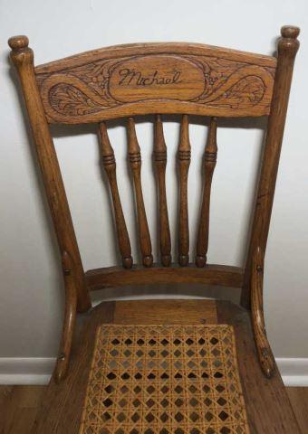 Antique Oak Spindle Back Chair