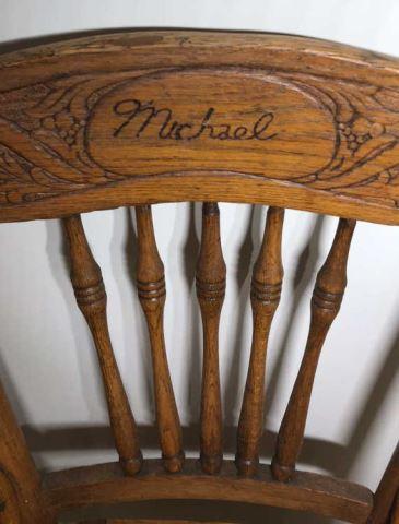 Antique Oak Spindle Back Chair