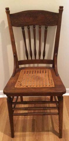 Antique Oak Spindle Back Chair