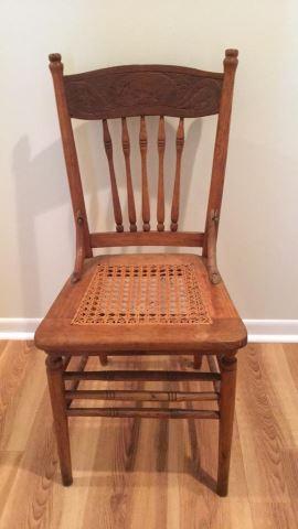 Antique Oak Spindle Back Chair