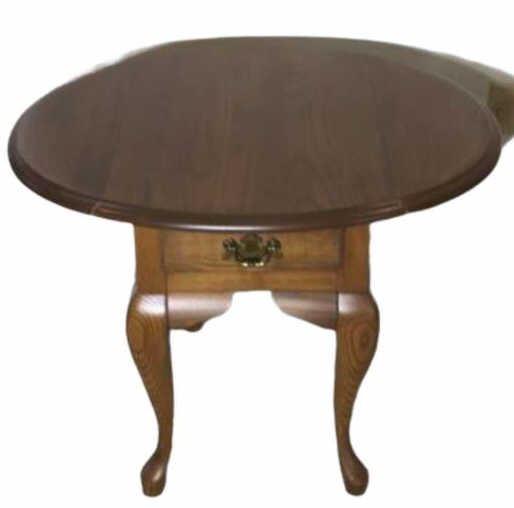 Oval Queen Anne Style Drop Leaf End Table