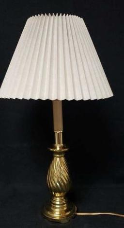 Solid Brass Table Lamp - 18 1/2" to Top of Shade