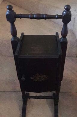 Antique 1-Door Smoke Stand, Turned Legs and