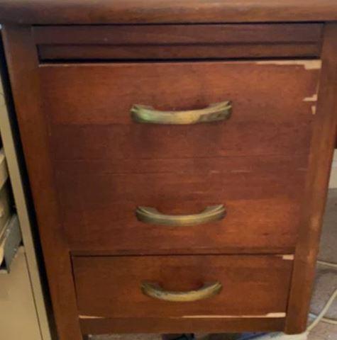 Antique Oak Knee-Hole Desk, Dovetail Construction