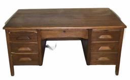 Antique Oak Desk—60” x 34”, 28 1/2” High