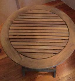 Round Wooden Folding Table- 20” D, 20” H
