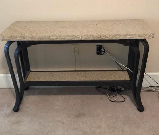 Metal and Granite Sofa/Hall Table—48 1/2” x 17