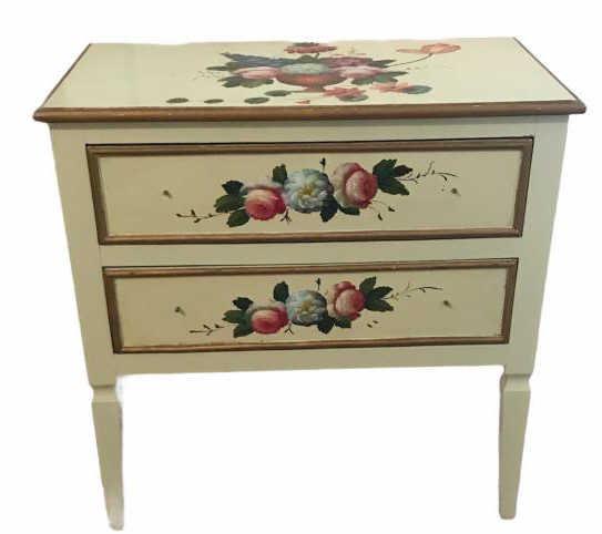 2-Drawer Hand-Painted Table—25 1/2” x 14 3/4”,