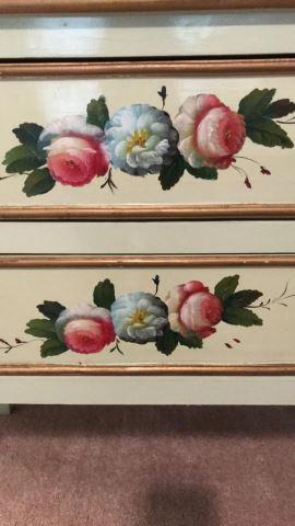 2-Drawer Hand-Painted Table—25 1/2” x 14 3/4”,